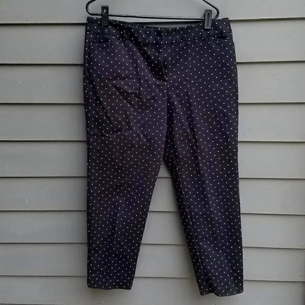 Liz Claiborne Emma Classic Black/White Polka Dot Pants size 12